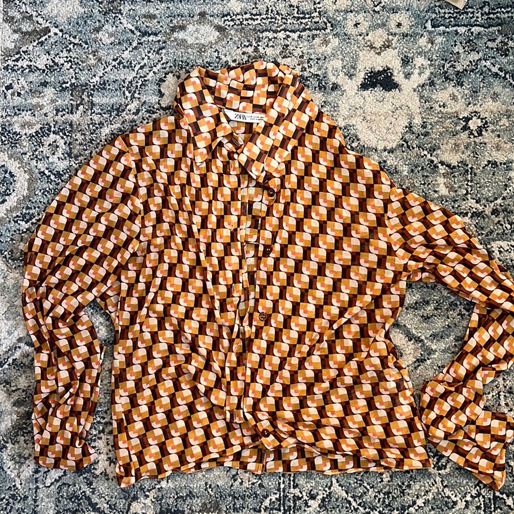 Funky Mesh Buttondown